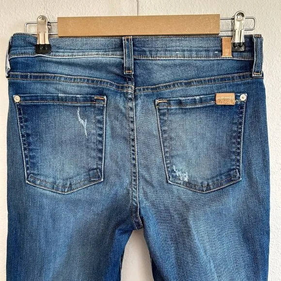 7 For All Mankind Destroyed The Ankle Skinny Jeans