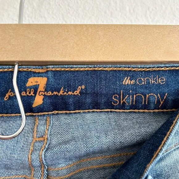 7 For All Mankind Destroyed The Ankle Skinny Jeans