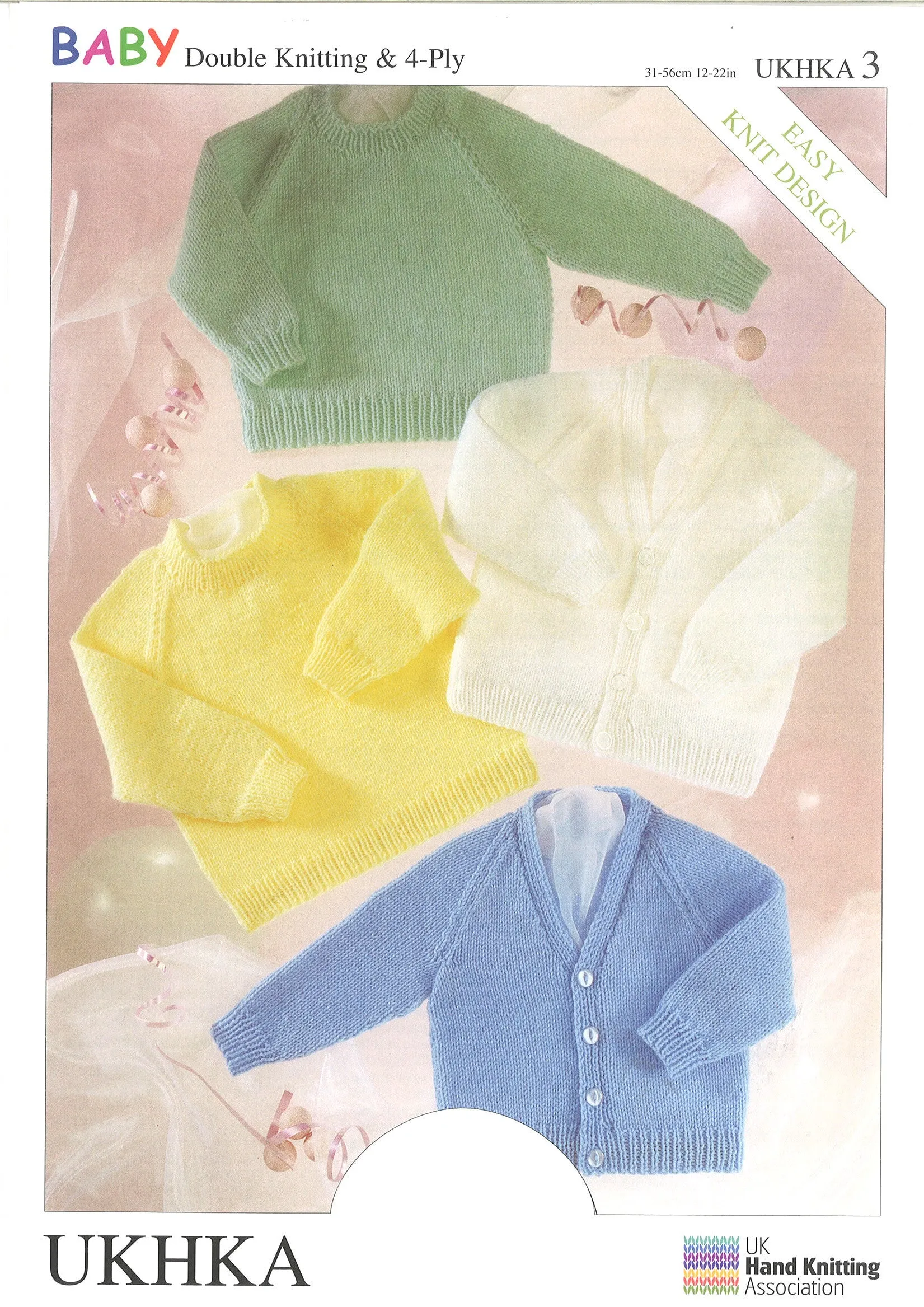 Double Knitting 4 Ply Pattern Sweater Cardigan 0 To 2 years 31-56 cm 12-22 inches