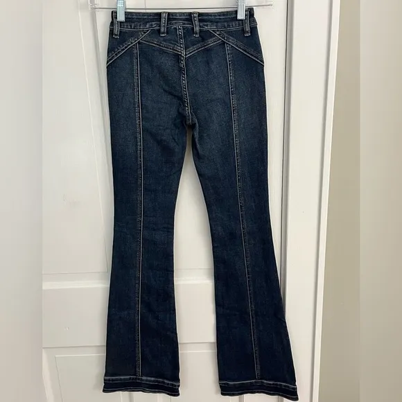 Free People We The Free Dark Wash Bootcut Jeans Size 24 Western Rodeo Boho