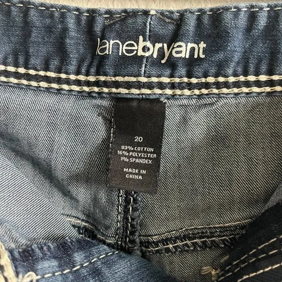 Lane Bryant Women's Dark Wash Stitch Boot Cut Jeans Size 20 Style 015001-12