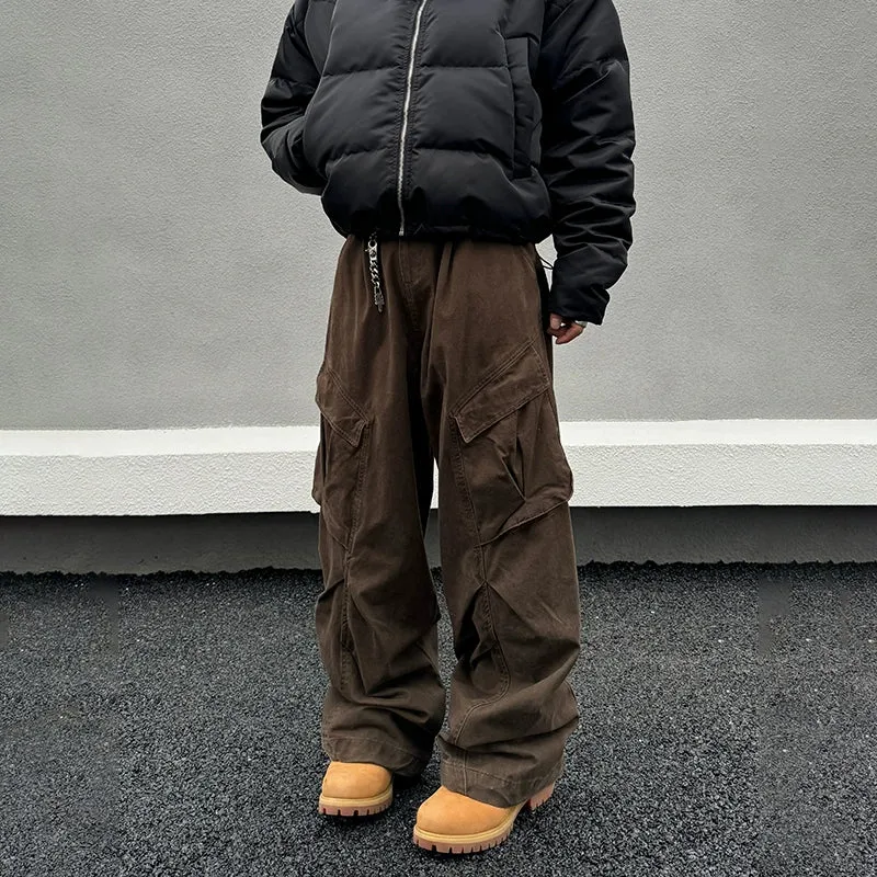 Large Pocket Straight-leg Cargo Pants