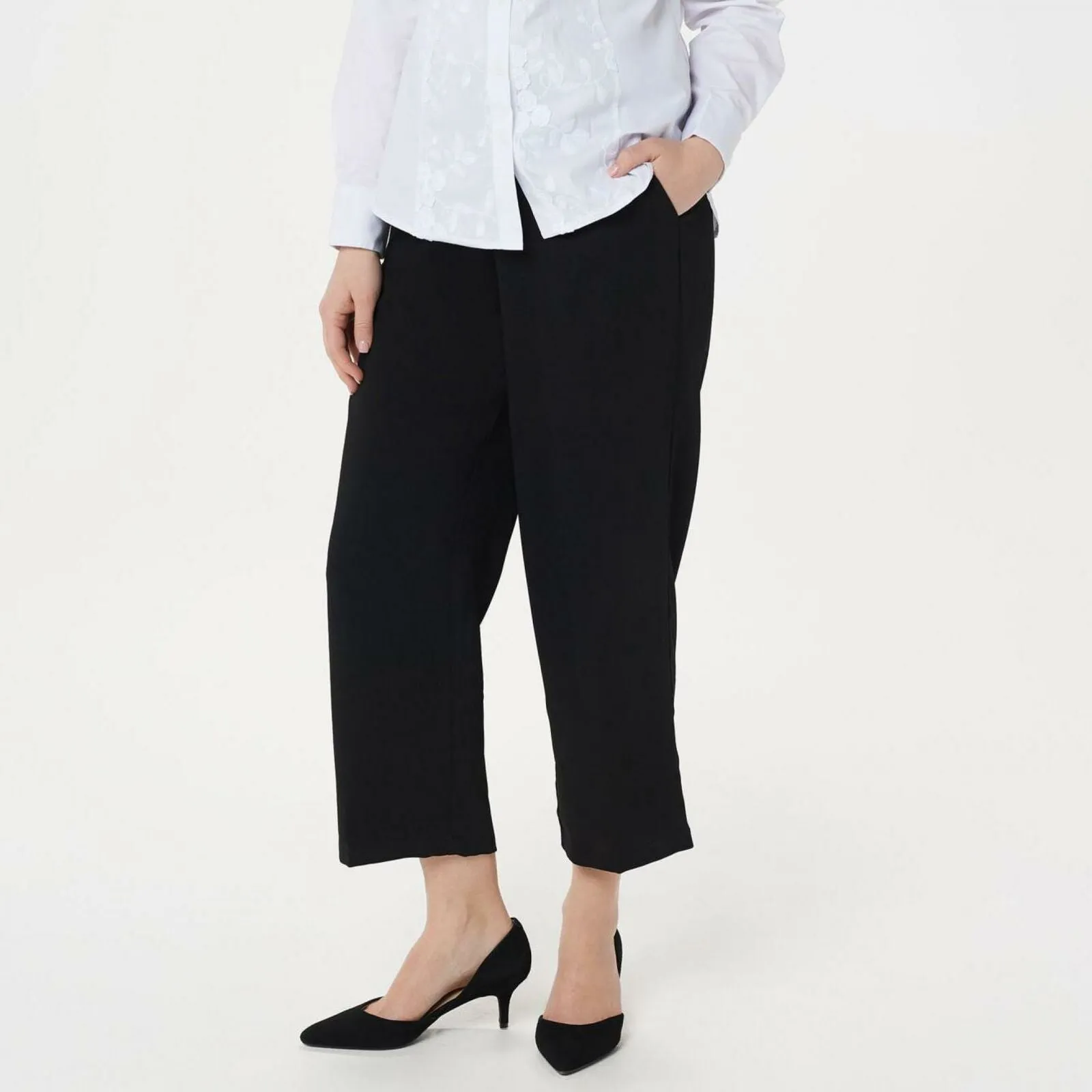 Linea by Louis Dell'Olio Petite Zip Front Crop Dress Pants