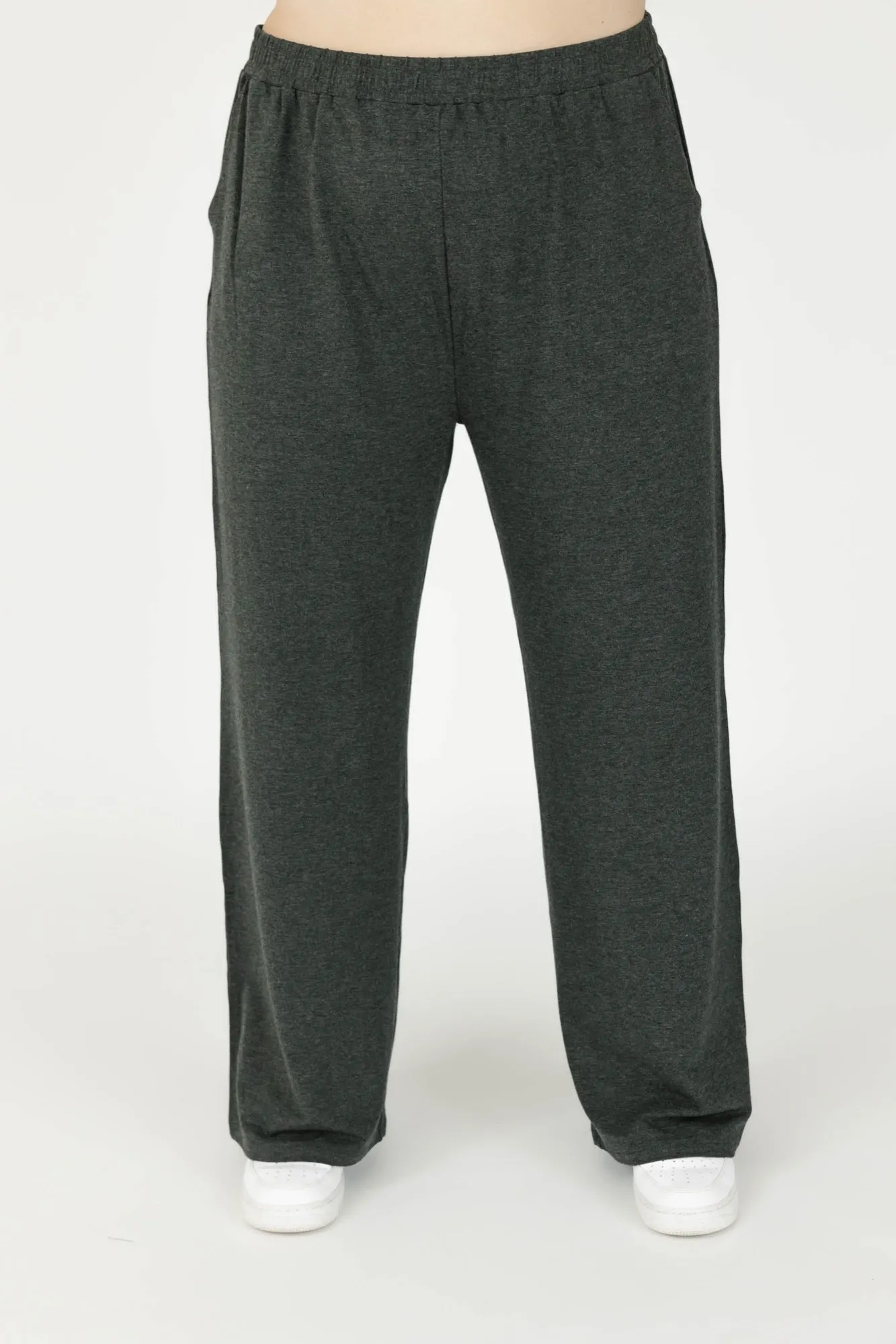 Maya Straight Leg Pant in Charcoal Mix