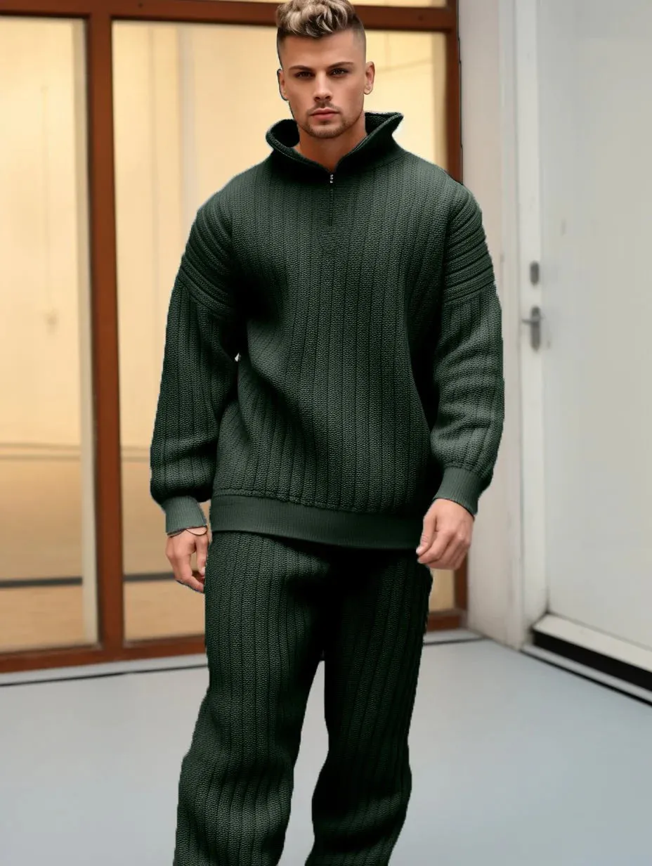 Men's Oversized Thick Knitted Set