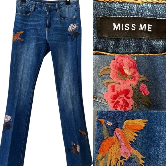 Miss Me Embroidered Bootcut Jeans size 30