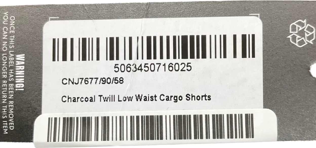 PrettyLittleThing Green Charcoal Twill Low Waist Cargo Shorts UK 10